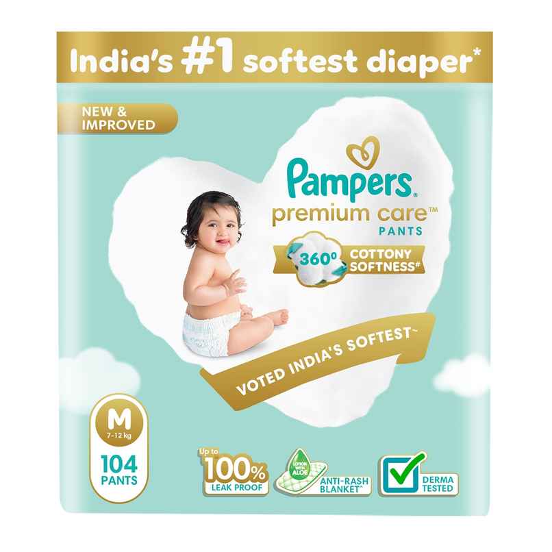 Pampers Premium Care Baby Diapers | Pant Style | M Pampers Premium Care Baby Diapers | Pant Style | M