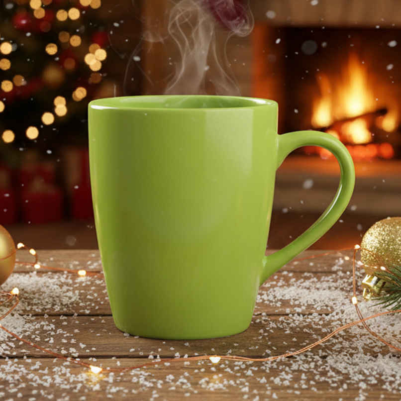 Femora Ceramic Coffee Mug | Green - 360 ml