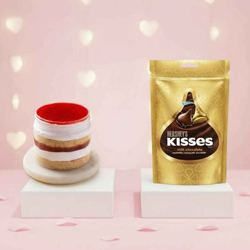 Strawberry Jar Cake + Hershey's Kisses Milk | Chocolate Share Bag