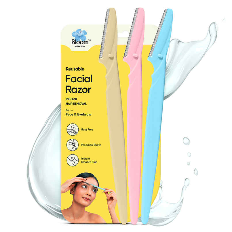 Bloom By Bold Care Reusable Face Razor | Painless Facial Hair Removal For Safe & Smooth Finish