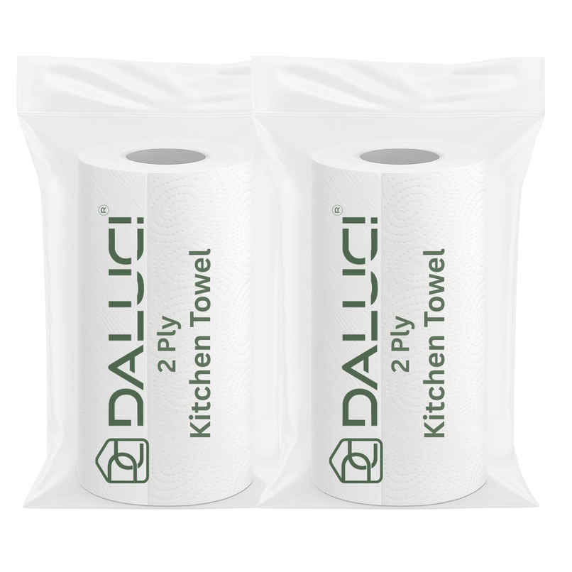 DALUCI Kitchen Tissue Paper Roll | 60 Pulls | Pack of 2 DALUCI Kitchen Tissue Paper Roll | 60 Pulls | Pack of 2