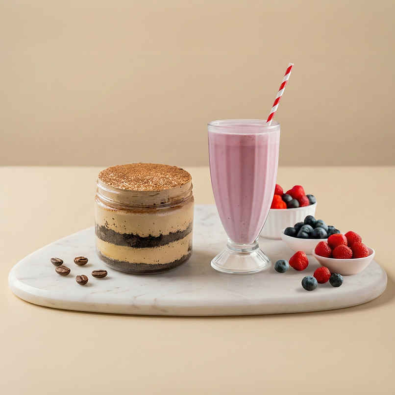 Mixed Berry Shake (1pc) & Tiramisu (1pc) Combo
