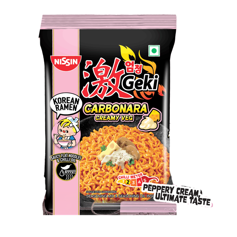 Nissin Geki Carbonara Creamy Veg Korean Ramen Noodles
