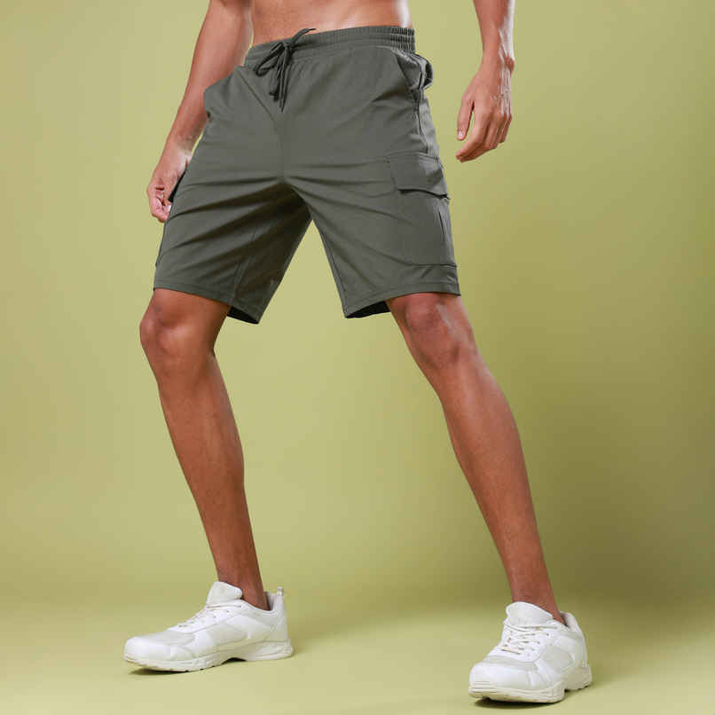 Technosport Men Poly Solid Slim Fit Sports Shorts with TS FLEXI | Beetle | L