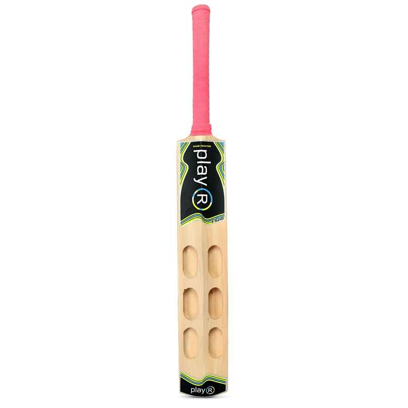 Playr Unisex Adult Cricket Fluid Tennis Kashmir Willow Bat For All Season 6 - Fluorescent Yellow