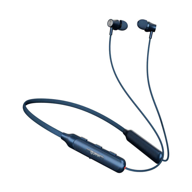 pTron Tangent Evolve Wireless Neckband With 34Hrs Playtime | Hd Mic | Pristine Sound & Bt5.3 - Blue