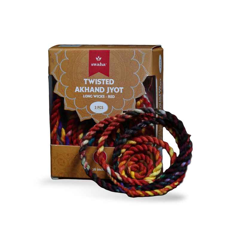 Swaha Akhand Jyot Long Wicks Red 36 ins Swaha Akhand Jyot Long Wicks Red 36 ins
