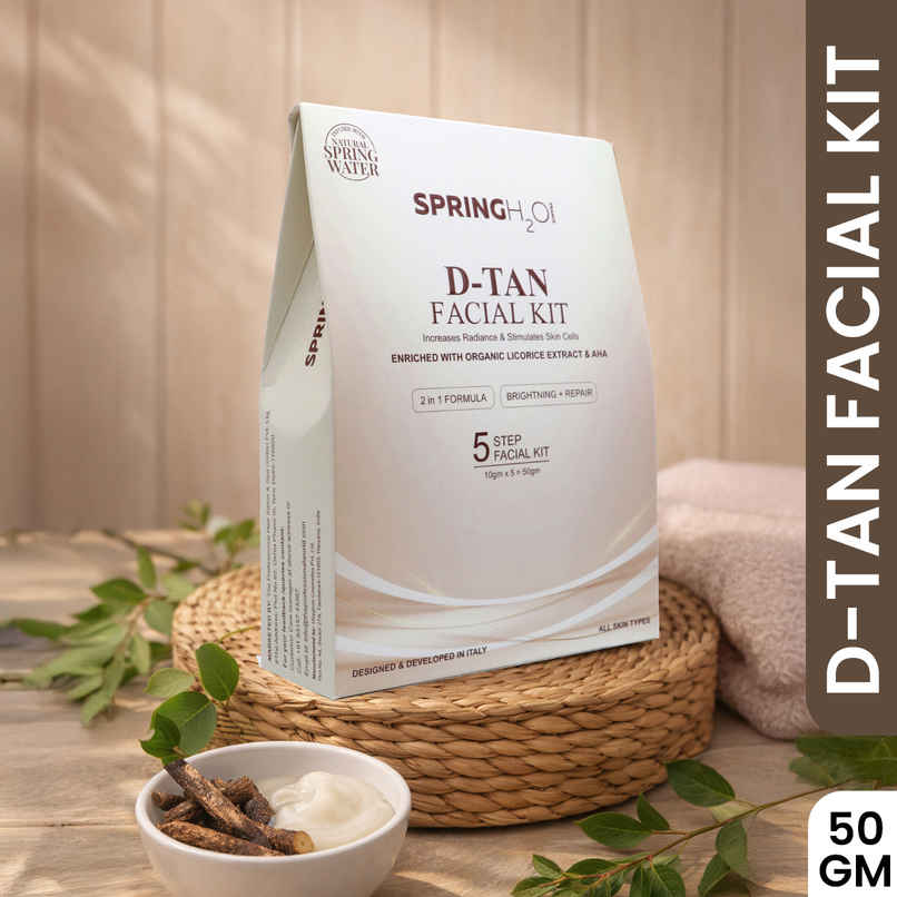 Spring H2O D-Tan Facial Kit With Instant Glow And Remove Tan & Dull Skin