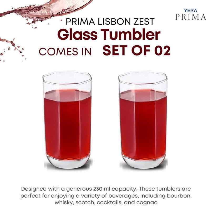 YERA GLASSWARE Prima Water Tumbler | Durable & Stylish