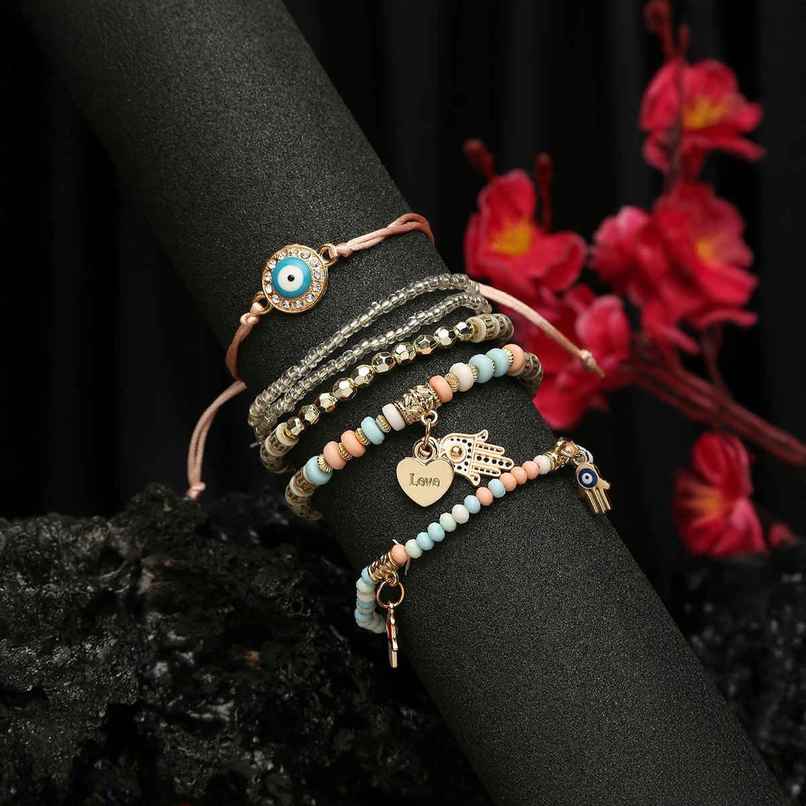 Youbella Jewellery Evil Eye Bracelet For Girls And Women (Multicolor) (Ybbn - 91785)