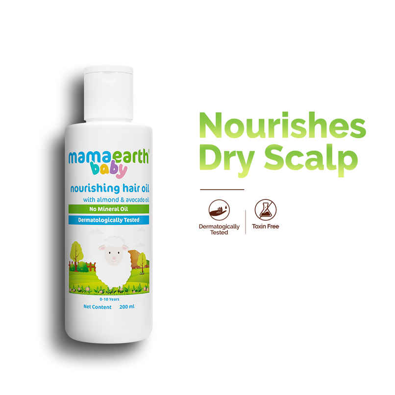 Mamaearth Nourishing Baby Hair Oil With Almond & Avocado Oil