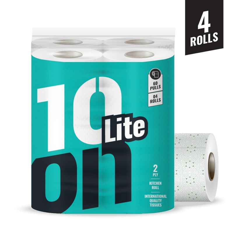 10'ON Lite Kitchen Towel Pack | 60 Pulls x 4 Roll 10'ON Lite Kitchen Towel Pack | 60 Pulls x 4 Roll