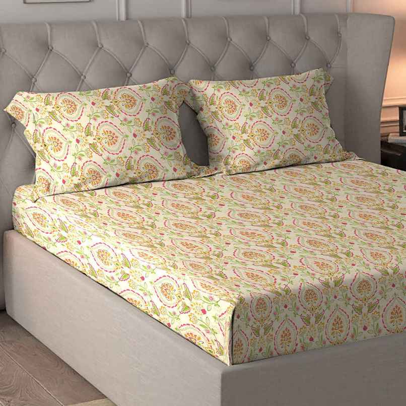 Home Elegance by myTrident Microfiber Bedsheet Set | Queen Size Double Bed sheet | 2 Pillow Covers | Eden