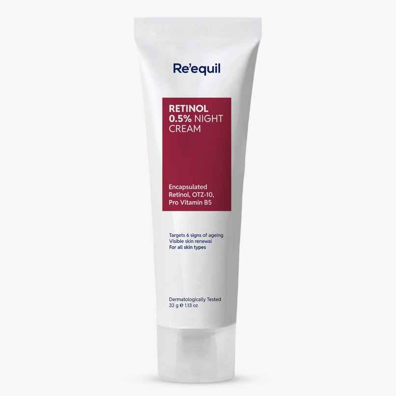 Re'Equil 0.5% Retinol Night Cream | Makes Skin Youthful Smooth | Prevents Fine Lines Wrinkles