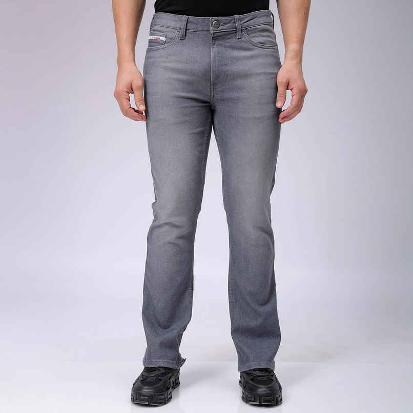 The Indian Garage Co Men's Slim Fit Solid Casual Regular Jeans | Grey | 30 The Indian Garage Co Men's Slim Fit Solid Casual Regular Jeans | Grey | 30