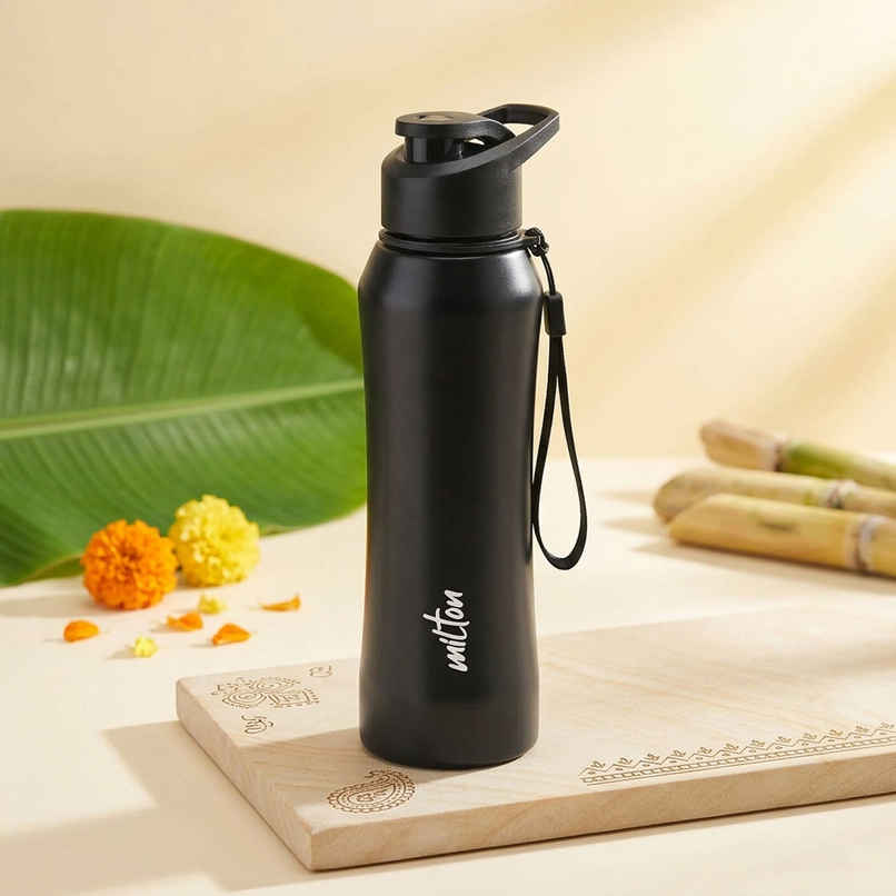Jensons Stainless Steel Single Wall Classic Bottle | Black | 1 L