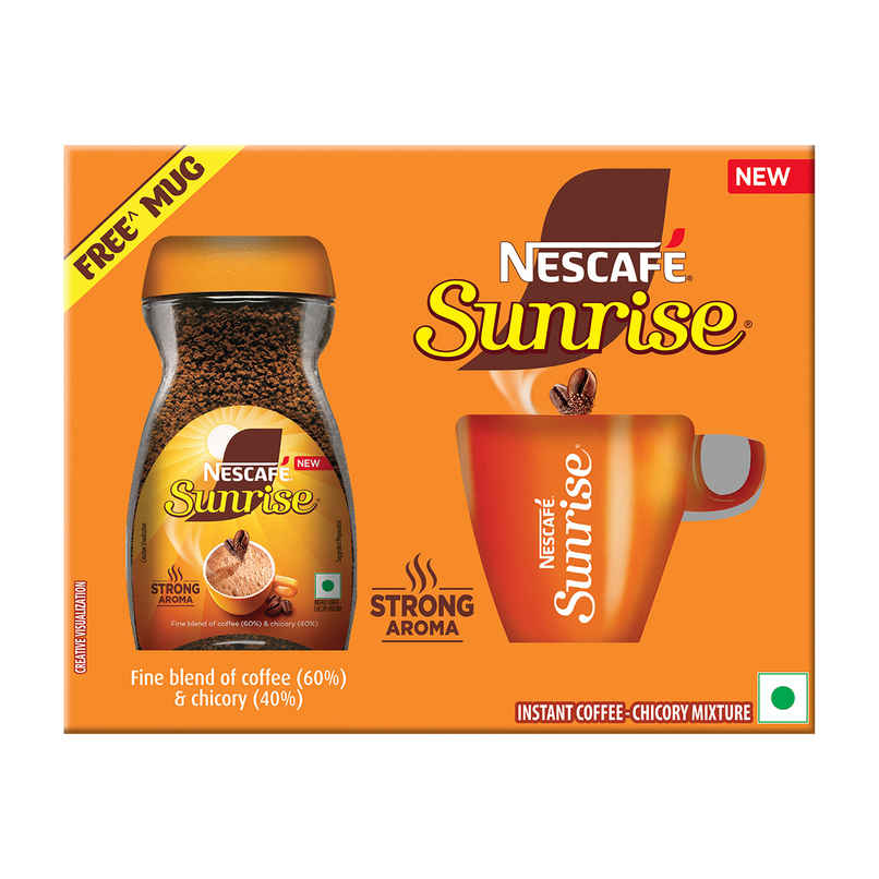Nescafe Sunrise Instant Coffee Powder by Nescafe with Free Mug