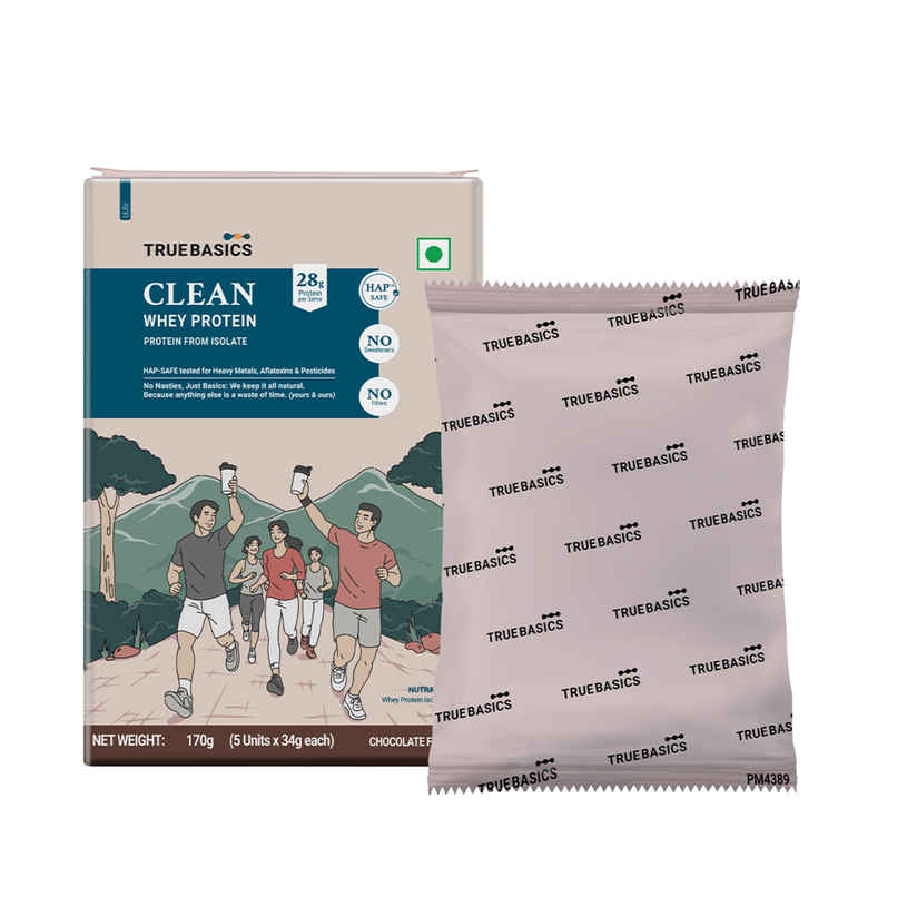 TrueBasics Clean Whey Pure Protein Isolate Powder (Chocolate)