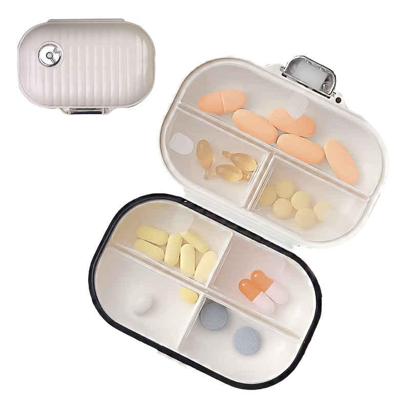 HomeEssentials Pill and Jewelry Organizer Box | White