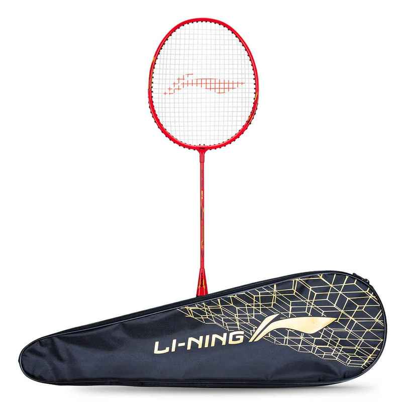Li-Ning Mega Power Mp8 Badminton Racket | 1 Racket + 1 Cover | Fire Red | Strung Li-Ning Mega Power Mp8 Badminton Racket | 1 Racket + 1 Cover | Fire Red | Strung