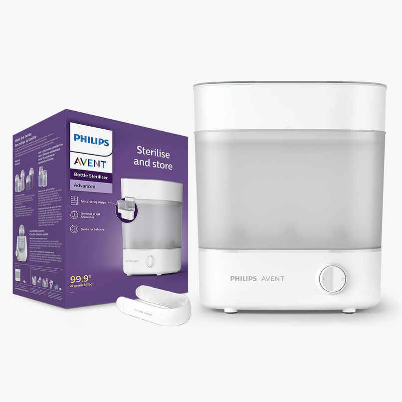 Philips Avent Bottle Sterilizer | Kills 99% Germs | Natural Steam | Stays 24hrs | SCF291/00