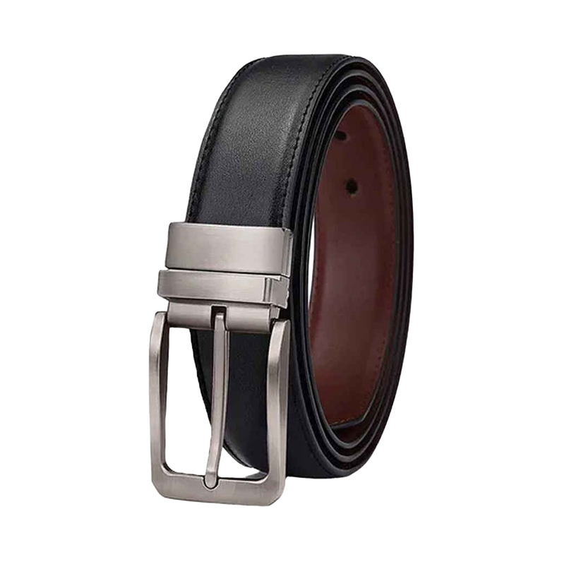 Zoro Men's Solid Faux Leather Reversible Belt | Black and Brown - 40 Inches