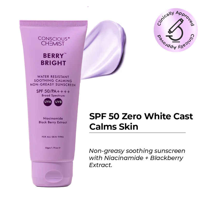 Conscious Chemist Berry Bright Water Resistant Non-Greasy Sunscreen SPF 50 PA++++