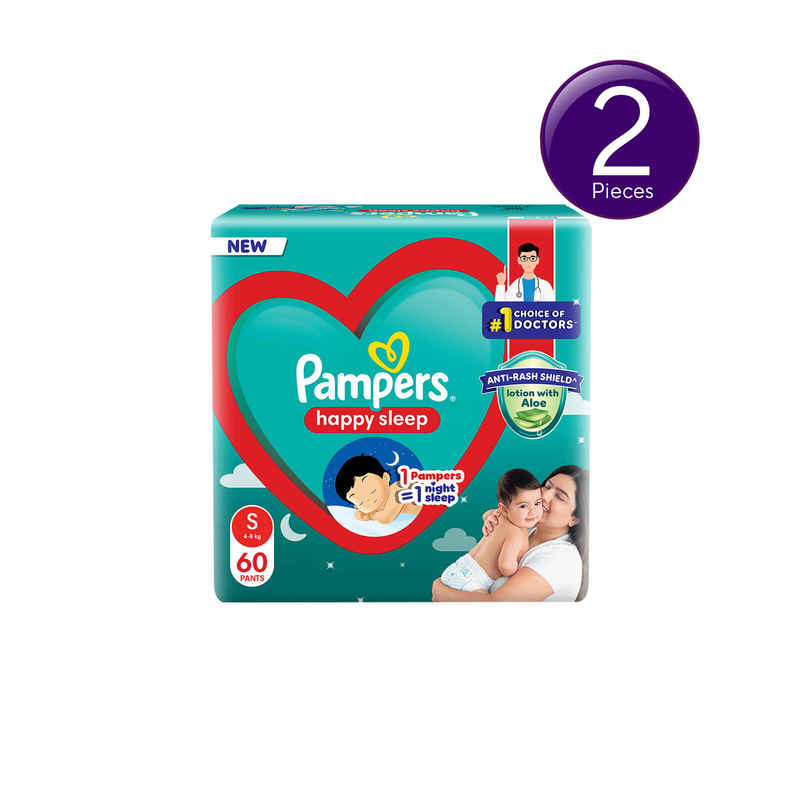 Pampers Happy Sleep Pant Style Baby Diapers | S | 4-8 Kg Diapers Combo Pampers Happy Sleep Pant Style Baby Diapers | S | 4-8 Kg Diapers Combo