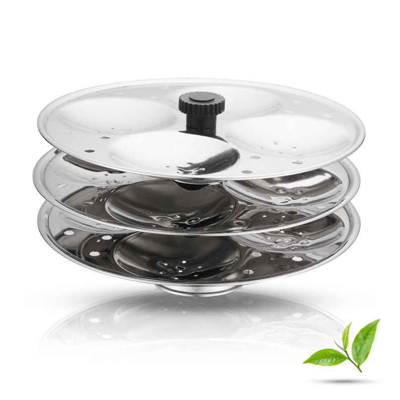 Jensons Stainless Steel 3x4 Tier Idli Maker Stand | 12 Idli Capacity | Heavy Duty Steamer