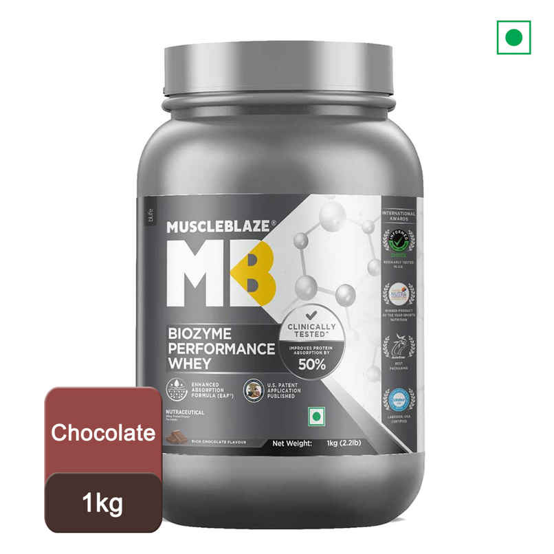 MuscleBlaze Biozyme Performance Whey Protein Powder (Rich Chocolate)