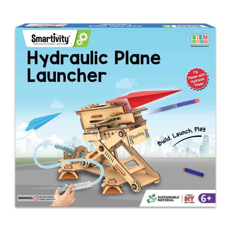 Smartivity 2in1 Hydraulic Aeroplane & Dart Launcher Toy for Kids 6-12 Years,Gifts for Boys & Girls