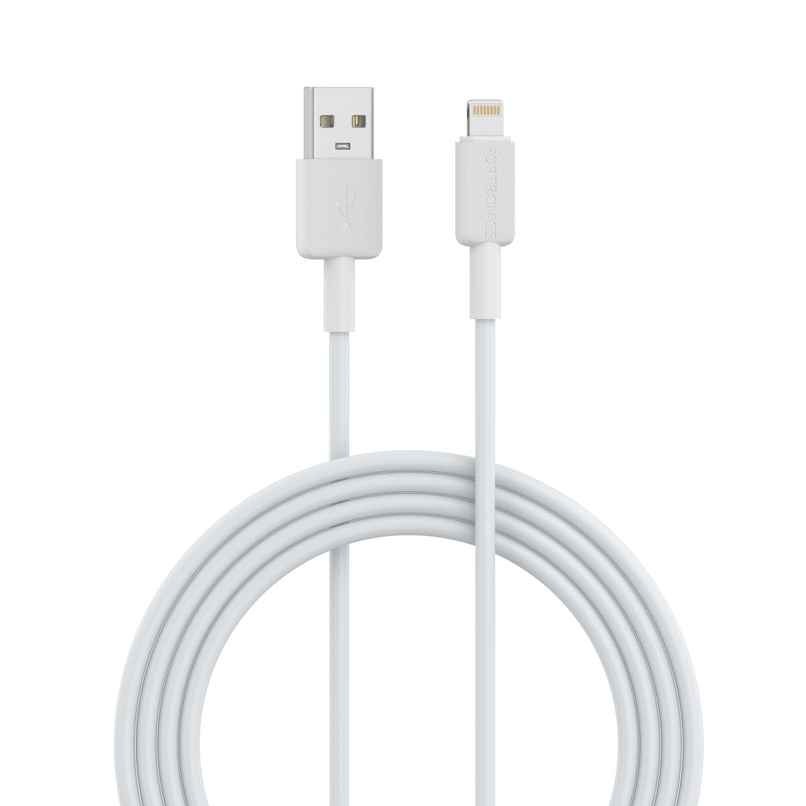 Portronics Konnect Link USB to 8 PIN Fast Charging Cable | 3.0A Output-480Mbps | 1 m Length | White