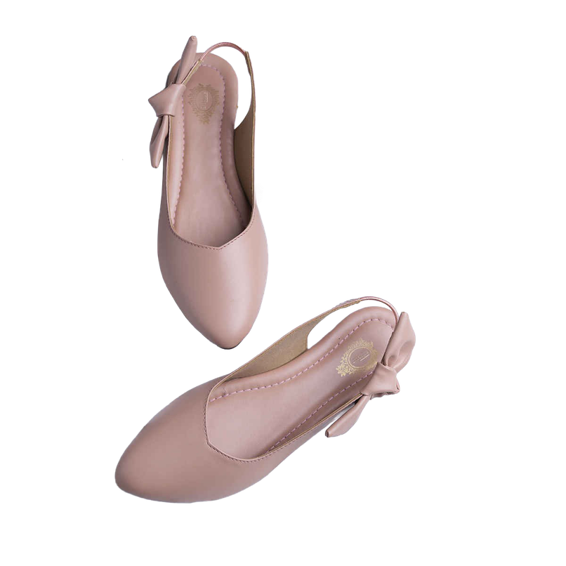 Shoetopia Casual Side Bow Detailed Pink Flat Belly For Women | UK 7