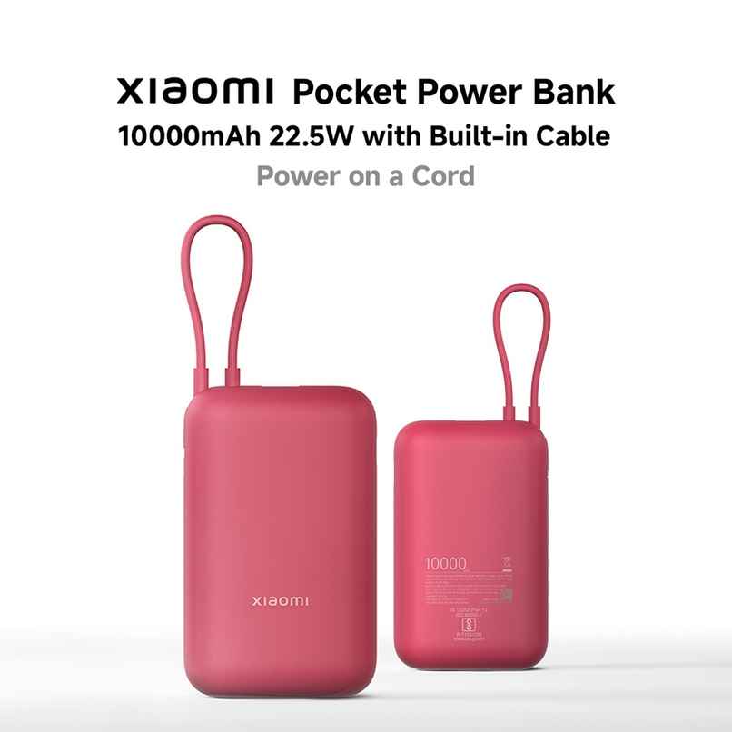 Xiaomi Pocket Power Bank 10000 mAh 22.5W With Built-In Cable Xiaomi Pocket Power Bank 10000 mAh 22.5W With Built-In Cable