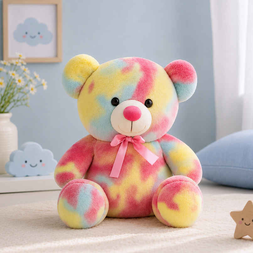 ToyTales Rainbow Teddy Bear Soft Toy | Plushie Stuffed Animal Toys | Birthday Gift for Kids | MultiColor | 45cm ToyTales Rainbow Teddy Bear Soft Toy | Plushie Stuffed Animal Toys | Birthday Gift for Kids | MultiColor | 45cm