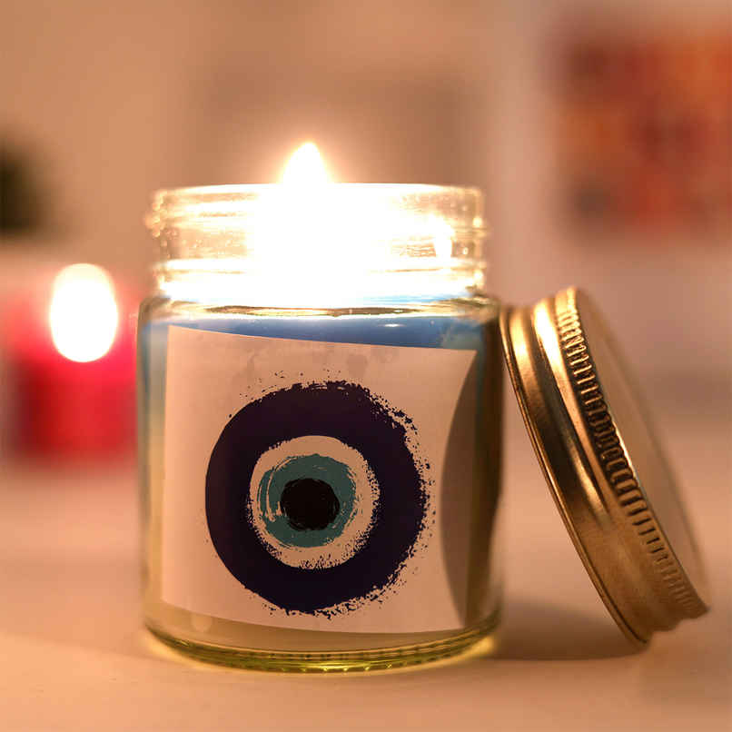 Happy Mail Blue Evil Eye Candle