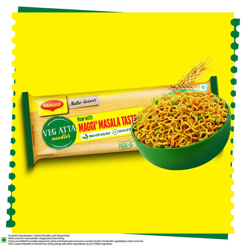 Maggi Veg Atta Noodles Made with Only Atta Flour