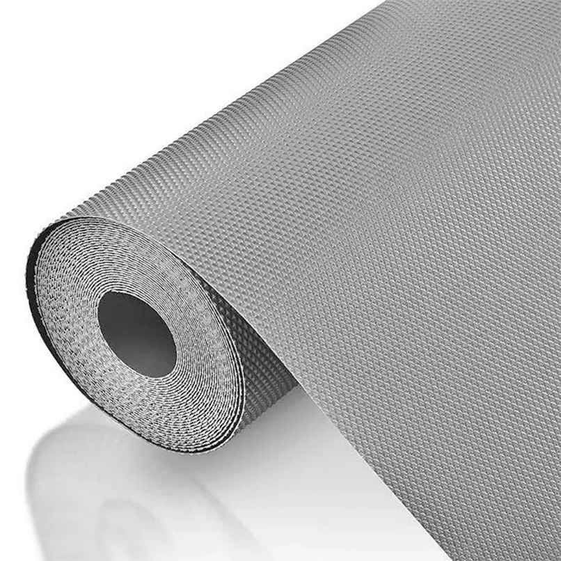 Story@home EVA Anti Slip Mat Diamond 1 Piece Shelf Liner Roll 3 Mtr 300 cm x 45 cm | Light Grey
