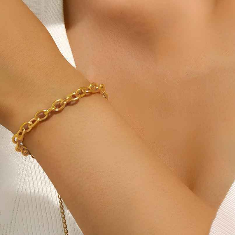 LabelShe Gold Plated Stainless Steel Rope Style Wraparound Bracelet | LS-BNG-16229