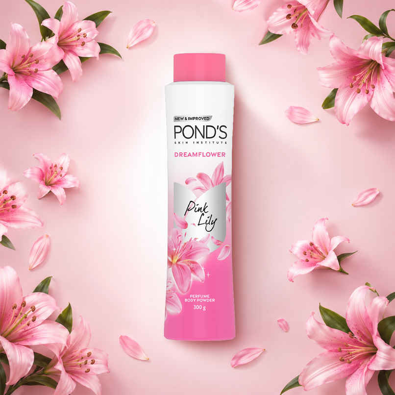 Pond's Dreamflower Perfumed Powder With Vitamin B3 For Women, Pink Lily|300G Pond's Dreamflower Perfumed Powder With Vitamin B3 For Women, Pink Lily|300G
