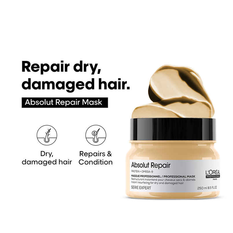 L'Oreal Professionnel Absolut Repair Mask For Dry and Damaged Hair With Wheat Protein L'Oreal Professionnel Absolut Repair Mask For Dry and Damaged Hair With Wheat Protein
