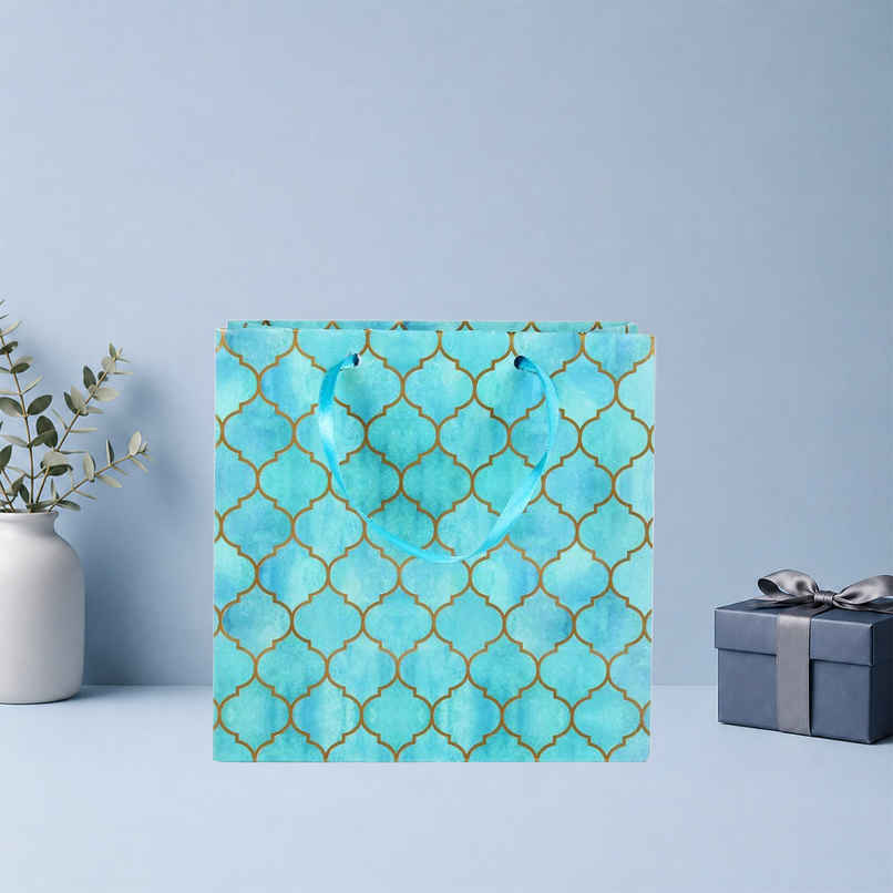 Itsy Bitsy Gift Bags Moroccan Trellis Aqua Shimmer L16 x W17.5 x D9.2cm Itsy Bitsy Gift Bags Moroccan Trellis Aqua Shimmer L16 x W17.5 x D9.2cm