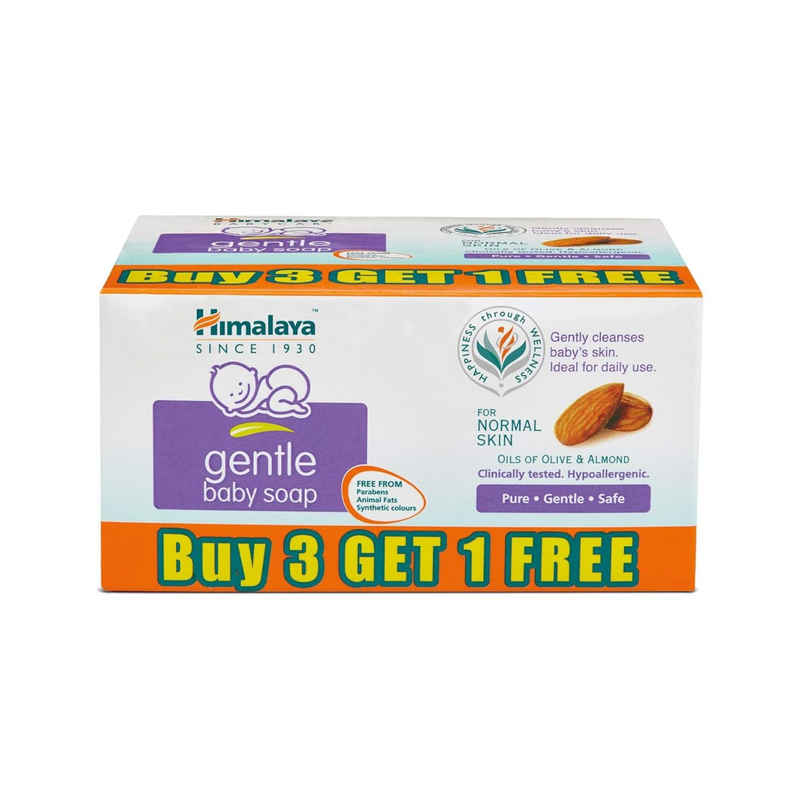 Himalaya Gentle Baby Soap with 100% Natural Almond & Olive Oil |B3G1 FREE|No Post Bath Dryness