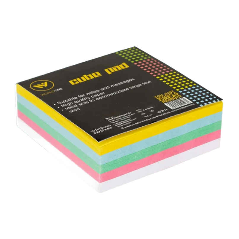 Worldone Non-Sticky Cube Memo Pad | Multicolour