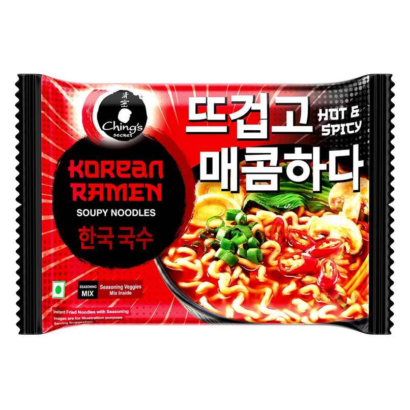 Ching's Korean Ramen Spicy Veg Flavoured Instant Noodles Ching's Korean Ramen Spicy Veg Flavoured Instant Noodles