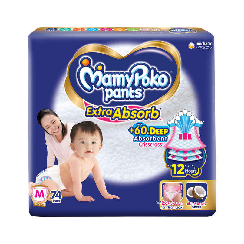 Mamypoko Extra Absorb Pant Style Diaper | M | 74 pcs