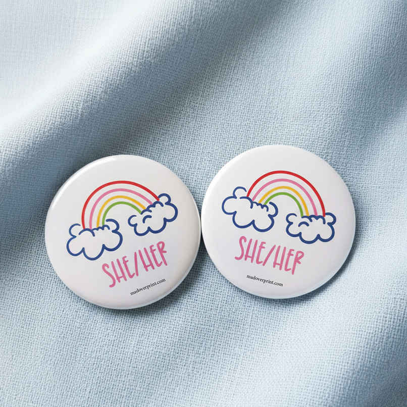 She Her Women's Day Badge PO2 | Mad Over Print