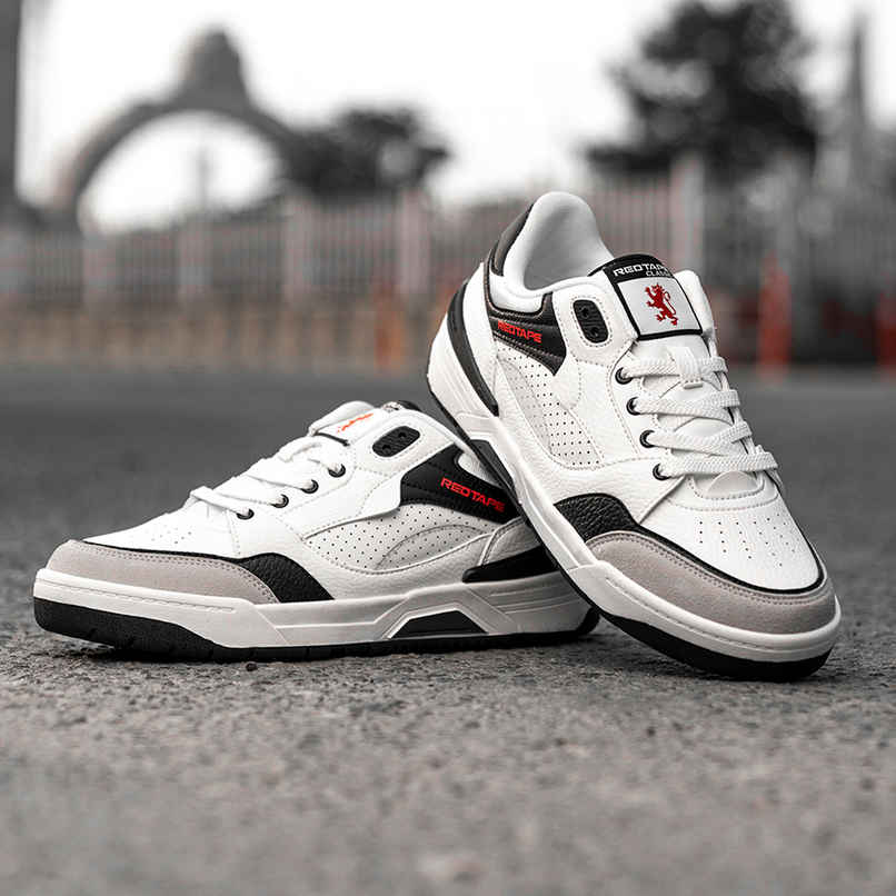 Red Tape Men's Sneakers | RSL0212A | White and Black - UK 6