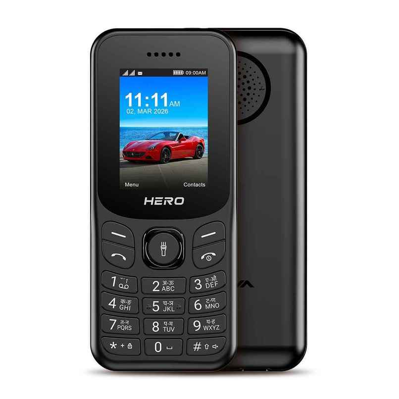 Lava Hero Shakti 2026 Dual SIM Keypad Phone | 1.8 inch Display | Type C | Black