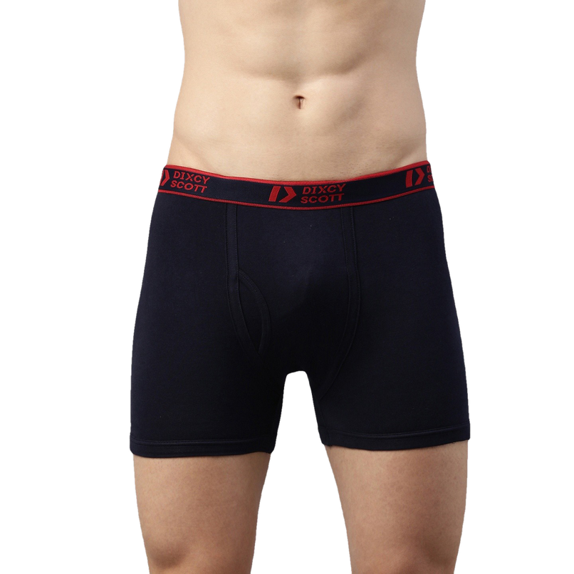 Dixcy Scott Men's Solid 100% Combed Cotton Durable Outer Elastic Trunk | Multicolour - M
